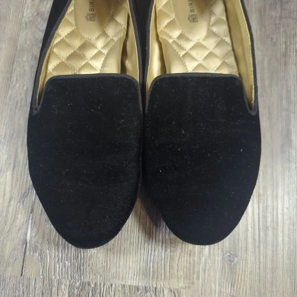 Birdies The Starling Black Velvet Flats Slippers Loafers Slip On Women’s Size 7